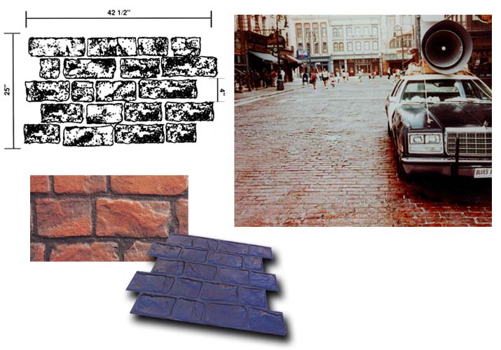 Running Bond Belgian Block Stamp Concrete and Curbing Source